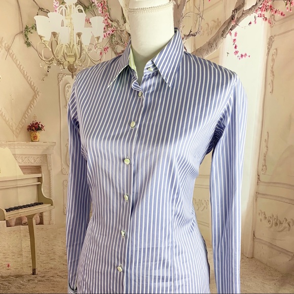 Thomas Pink Pin Striped Button Down Collar shirt - Picture 2 of 8